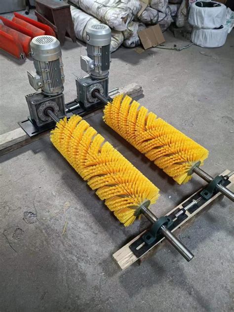 screw conveyor washer|motorized brushes for conveyor cleaning.